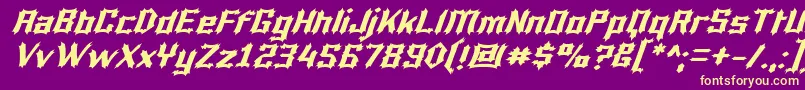 Luciferi Font – Yellow Fonts on Purple Background