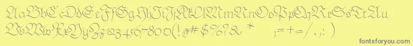 フォントArthritishspringtime – 黄色の背景に灰色の文字