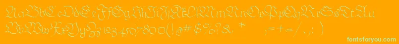 Arthritishspringtime-Schriftart – Grüne Schriften auf orangefarbenem Hintergrund