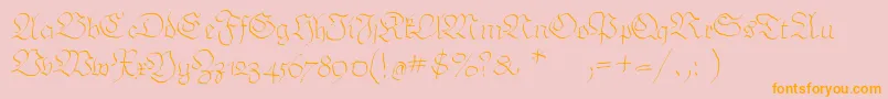 Arthritishspringtime Font – Orange Fonts on Pink Background