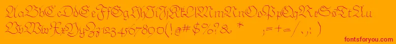 Шрифт Arthritishspringtime – красные шрифты на оранжевом фоне