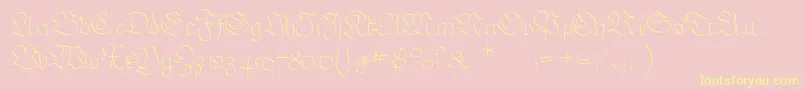 Arthritishspringtime-Schriftart – Gelbe Schriften auf rosa Hintergrund
