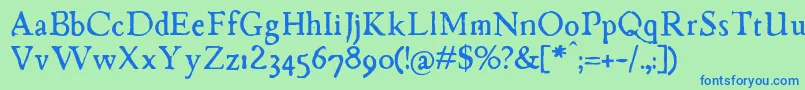 ChapbookRegular Font – Blue Fonts on Green Background