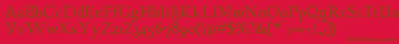ChapbookRegular Font – Brown Fonts on Red Background