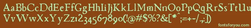 ChapbookRegular Font – Green Fonts on Brown Background