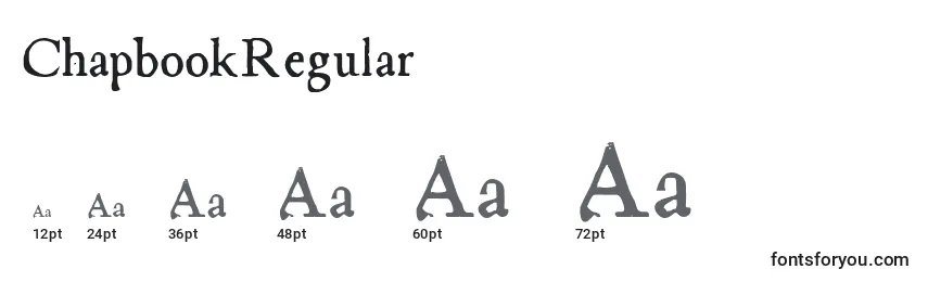 Размеры шрифта ChapbookRegular