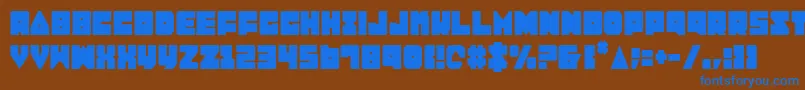 Lobotommyc Font – Blue Fonts on Brown Background