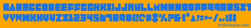 Lobotommyc Font – Blue Fonts on Orange Background