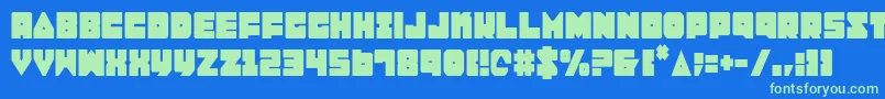 Lobotommyc Font – Green Fonts on Blue Background