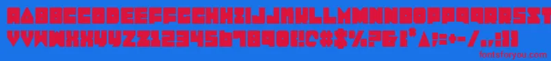 Lobotommyc Font – Red Fonts on Blue Background