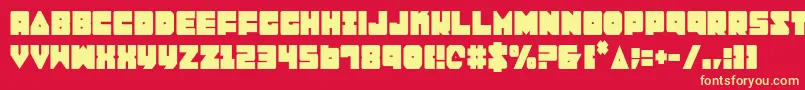 Lobotommyc Font – Yellow Fonts on Red Background