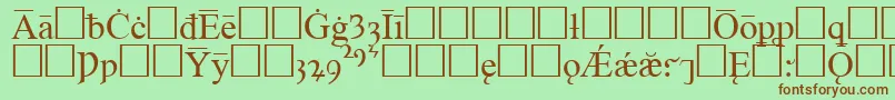TimesOldEnglishRegular-fontti – ruskeat fontit vihreällä taustalla