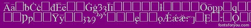 TimesOldEnglishRegular-fontti – vihreät fontit violetilla taustalla