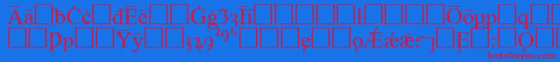 Saiba mais sobre a fonte TimesOldEnglishRegular Fonte TimesOldEnglishRegular – fontes vermelhas em um fundo azul