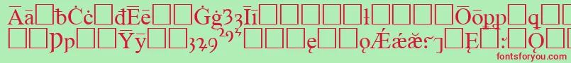 TimesOldEnglishRegular-fontti – punaiset fontit vihreällä taustalla
