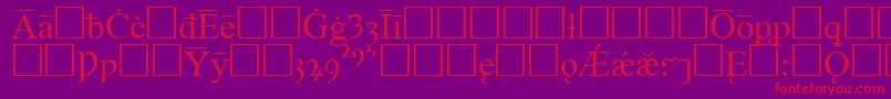 TimesOldEnglishRegular Font – Red Fonts on Purple Background