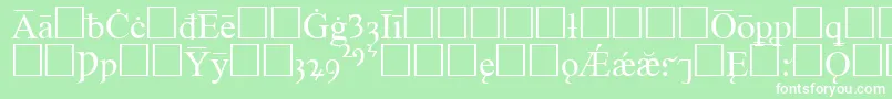 TimesOldEnglishRegular-fontti – valkoiset fontit vihreällä taustalla