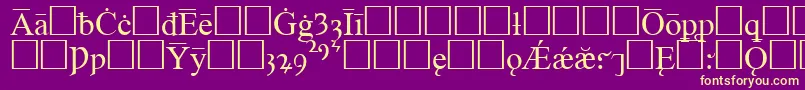 TimesOldEnglishRegular Font – Yellow Fonts on Purple Background