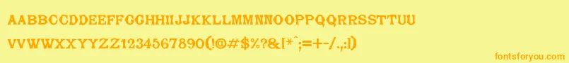 Barjorelle Font – Orange Fonts on Yellow Background