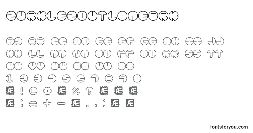 Шрифт ZurklezOutlineBrk – алфавит, цифры, специальные символы