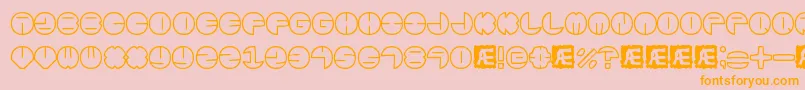 ZurklezOutlineBrk-Schriftart – Orangefarbene Schriften auf rosa Hintergrund