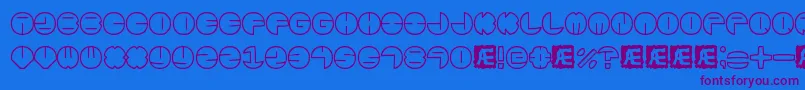 ZurklezOutlineBrk Font – Purple Fonts on Blue Background