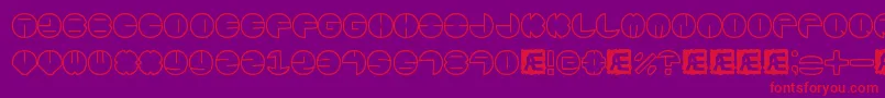 ZurklezOutlineBrk Font – Red Fonts on Purple Background