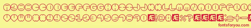 ZurklezOutlineBrk Font – Red Fonts on Yellow Background