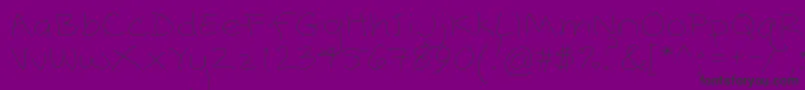 PopcornMountainStandardThin-Schriftart – Schwarze Schriften auf violettem Hintergrund