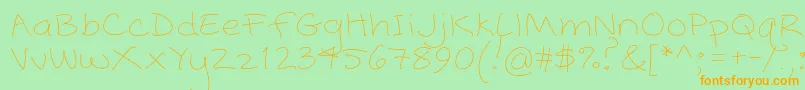 PopcornMountainStandardThin Font – Orange Fonts on Green Background