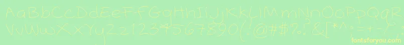 PopcornMountainStandardThin Font – Yellow Fonts on Green Background