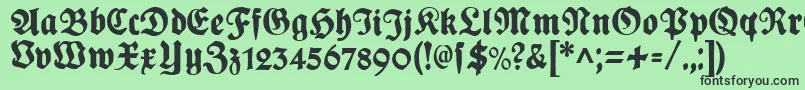 フォントPlakatFraktur – 緑の背景に黒い文字