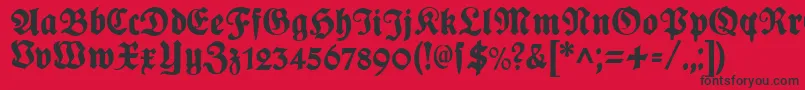 フォントPlakatFraktur – 赤い背景に黒い文字