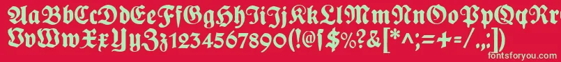 More about PlakatFraktur Font PlakatFraktur Font – Green Fonts on Red Background