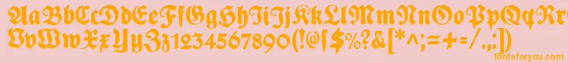 PlakatFraktur Font – Orange Fonts on Pink Background