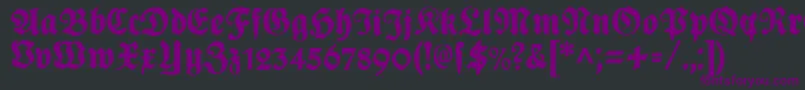 Czcionka PlakatFraktur – fioletowe czcionki na czarnym tle