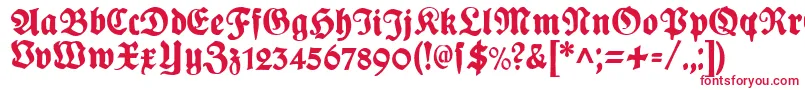 フォントPlakatFraktur – 白い背景に赤い文字