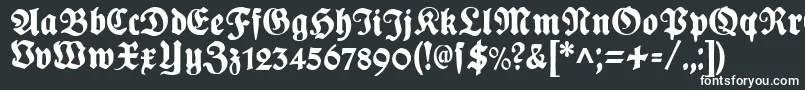 フォントPlakatFraktur – 黒い背景に白い文字