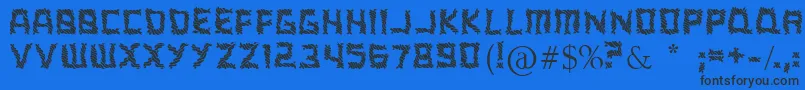ARippingYarnToo Font – Black Fonts on Blue Background