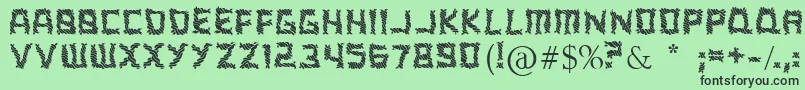 ARippingYarnToo-fontti – mustat fontit vihreällä taustalla