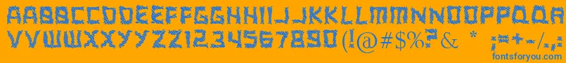 ARippingYarnToo Font – Blue Fonts on Orange Background
