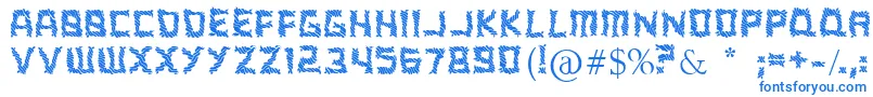フォントARippingYarnToo – 白い背景に青い文字