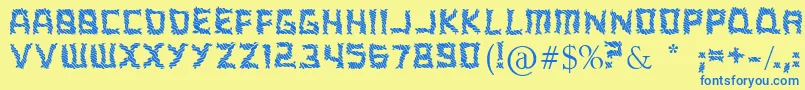 Шрифт ARippingYarnToo – синие шрифты на жёлтом фоне