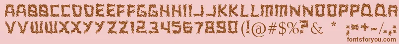 ARippingYarnToo-Schriftart – Braune Schriften auf rosa Hintergrund
