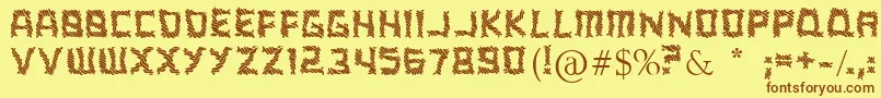 Шрифт ARippingYarnToo – коричневые шрифты на жёлтом фоне