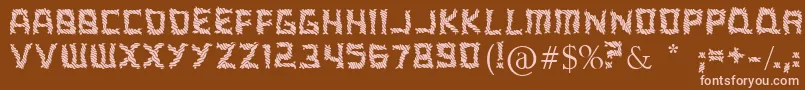 ARippingYarnToo-fontti – vaaleanpunaiset fontit ruskealla taustalla
