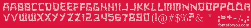 ARippingYarnToo-Schriftart – Rosa Schriften auf rotem Hintergrund