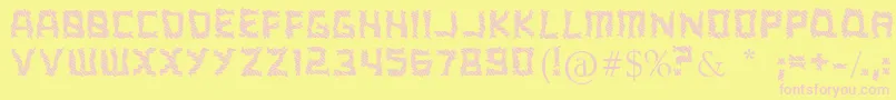 フォントARippingYarnToo – ピンクのフォント、黄色の背景