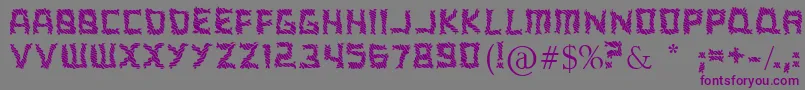 Czcionka ARippingYarnToo – fioletowe czcionki na szarym tle