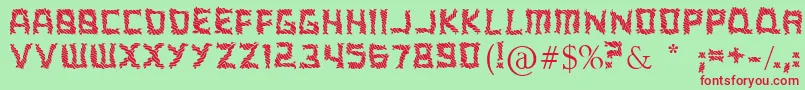 ARippingYarnToo Font – Red Fonts on Green Background